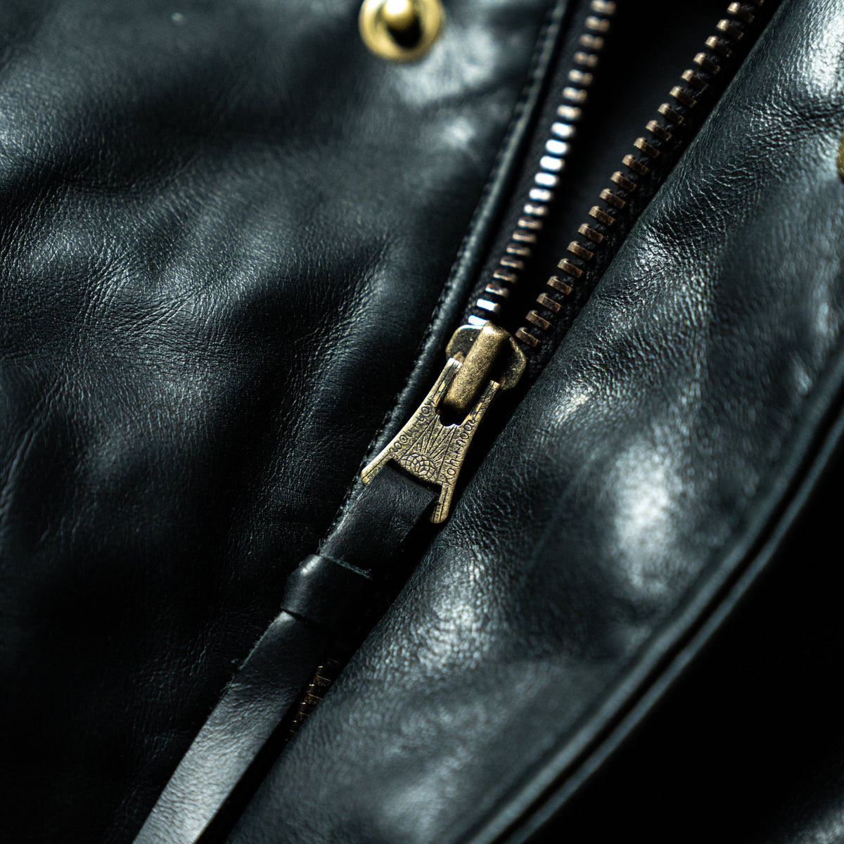 Leather down jacket