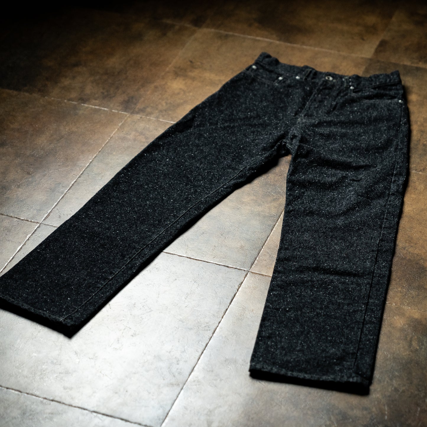 Straight denim pants black